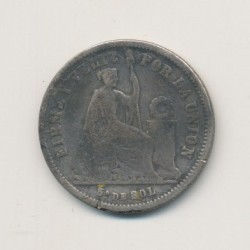 Pérou - 1/5 Sol - 1864 YB - argent