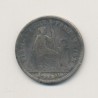 Pérou - 1/5 Sol - 1864 YB - argent