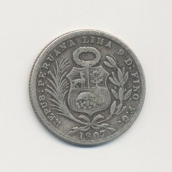 Pérou - 1/5 Sol - 1907 - argent 2