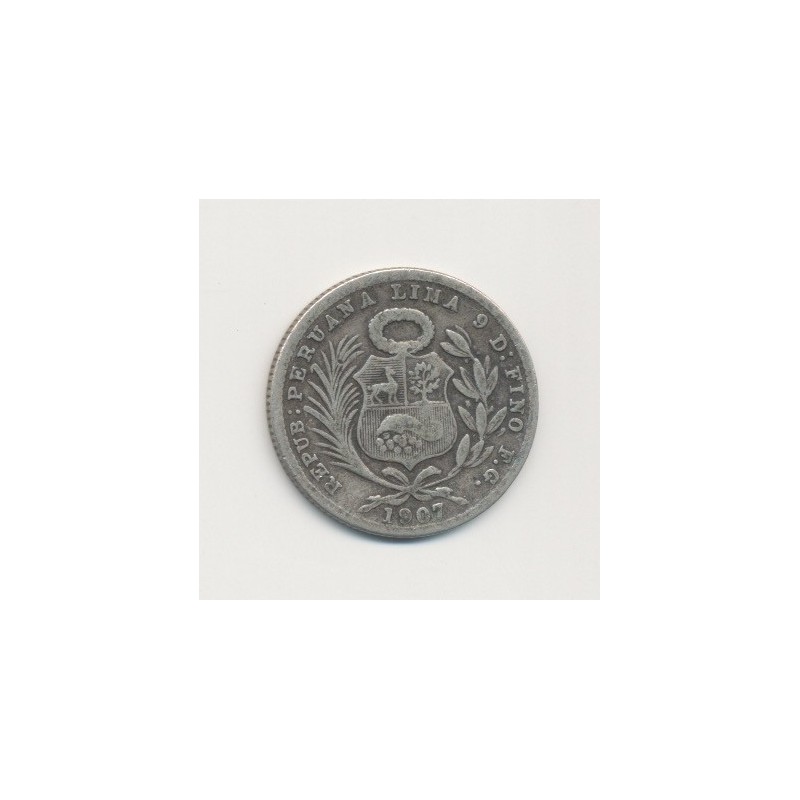 Pérou - 1/5 Sol - 1907 - argent