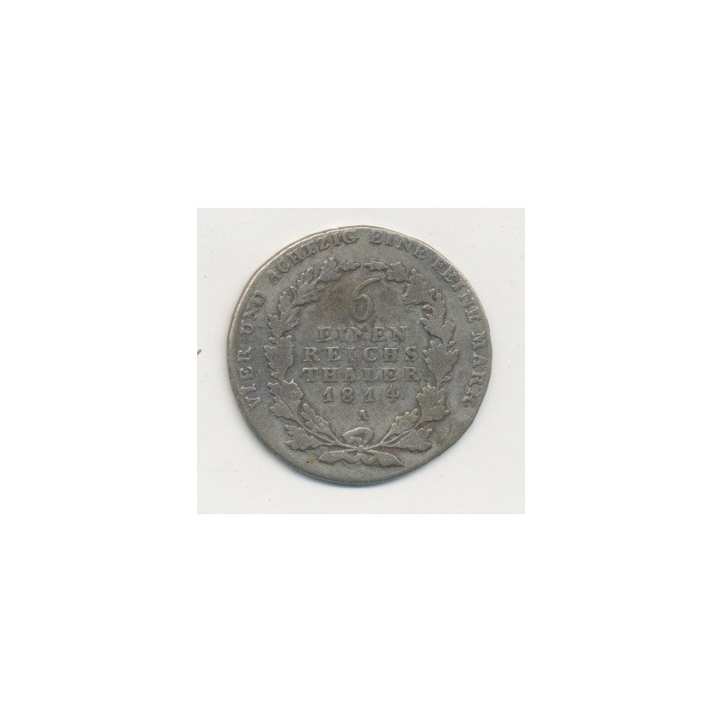Allemagne - Prusse - 1/6 Thaler - 1814 A