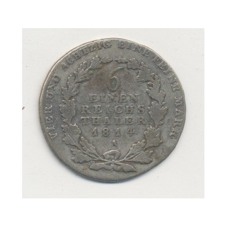 Allemagne - Prusse - 1/6 Thaler - 1814 A