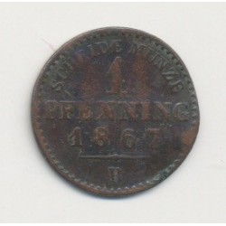 Allemagne - Prusse - 1 Pfennig - 1867 B