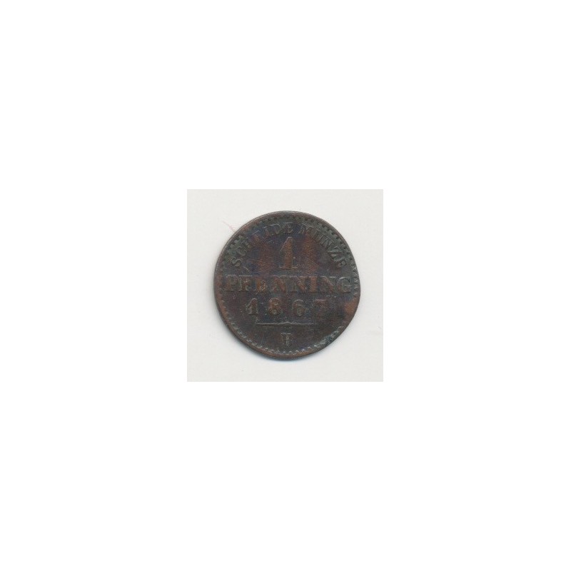 Allemagne - Prusse - 1 Pfennig - 1867 B