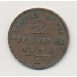 Allemagne - Prusse - 2 Pfennig - 1849 A