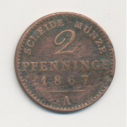 Allemagne - Prusse - 2 Pfennig - 1867 A