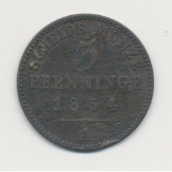 Allemagne - Prusse - 3 Pfennig - 1854 A