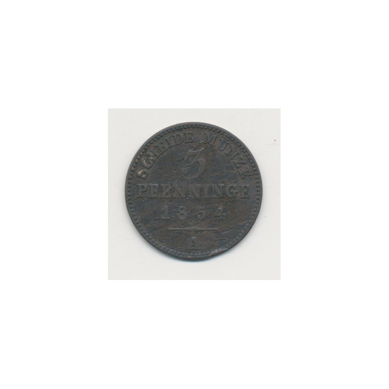 Allemagne - Prusse - 3 Pfennig - 1854 A