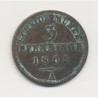 Allemagne - Prusse - 3 Pfennig - 1865 A