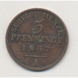 Allemagne - Prusse - 3 Pfennig - 1867 A