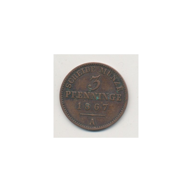 Allemagne - Prusse - 3 Pfennig - 1867 A