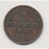 Allemagne - Prusse - 3 Pfennig - 1867 A