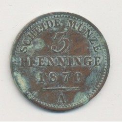 Allemagne - Prusse - 3 Pfennig - 1870 A