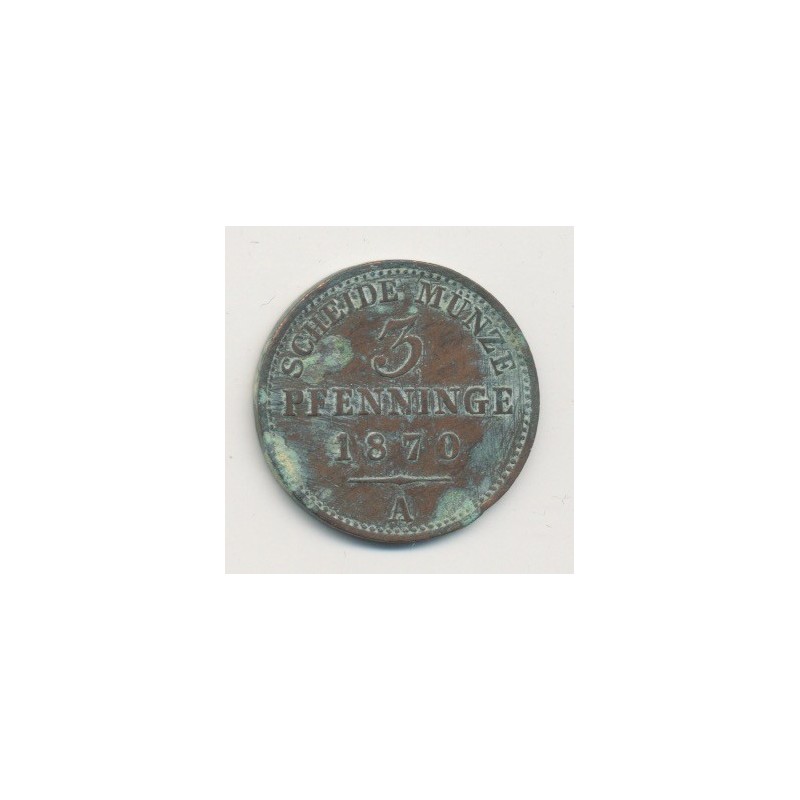 Allemagne - Prusse - 3 Pfennig - 1870 A