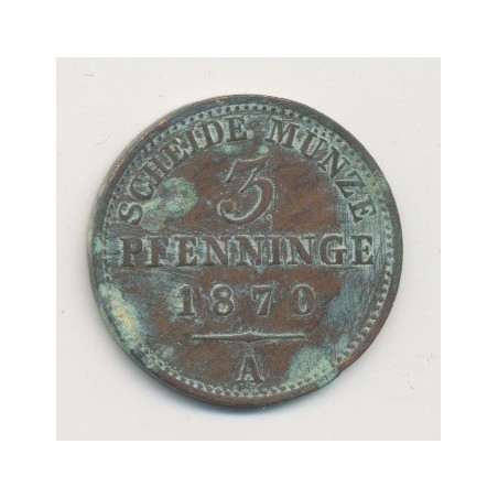 Allemagne - Prusse - 3 Pfennig - 1870 A
