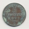 Allemagne - Prusse - 3 Pfennig - 1870 A