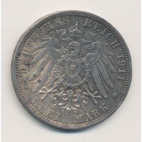 Allemagne - Prusse - 3 Marks - 1911 A