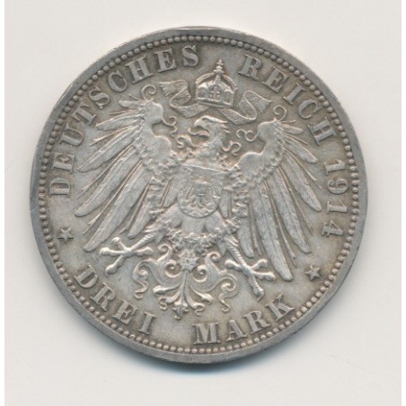 Allemagne - Prusse - 3 Marks - 1914 A