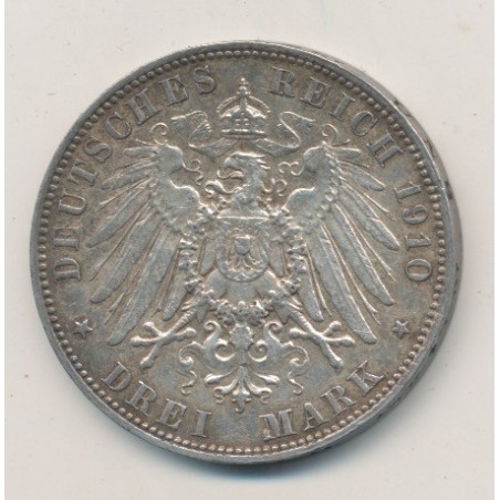 Allemagne - Saxe - 3 Marks - 1910 E