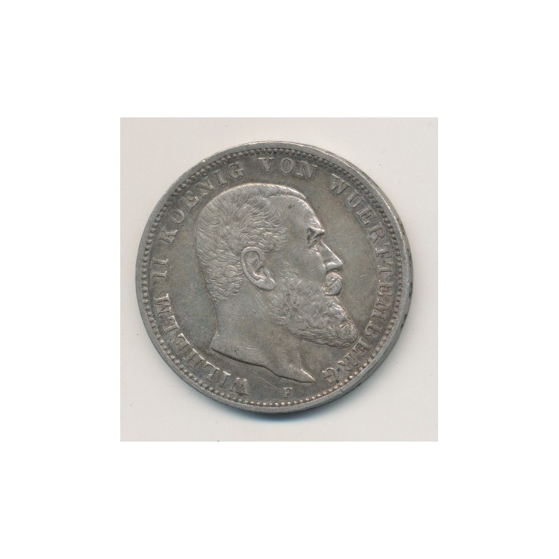 Allemagne - Wurtemberg - 3 Marks - 1909 F