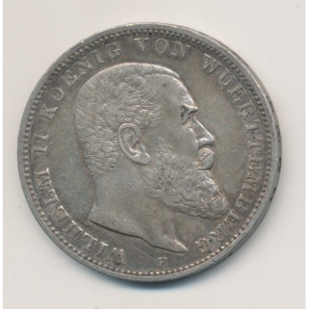 Allemagne - Wurtemberg - 3 Marks - 1909 F