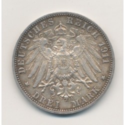 Allemagne - Wurtemberg - 3 Marks - 1911 F 2