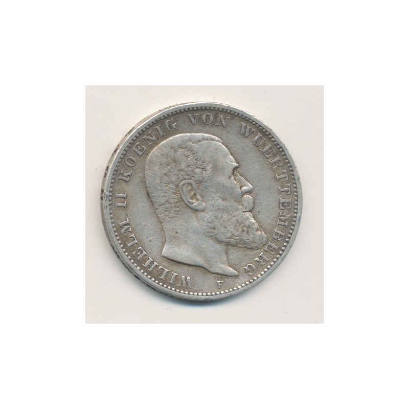 Allemagne - Wurtemberg - 3 Marks - 1909 F