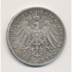 Allemagne - Wurtemberg - 3 Marks - 1909 F 2