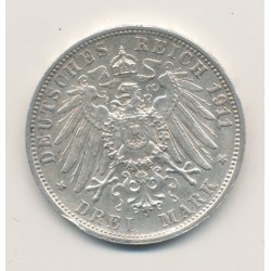 Allemagne - Wurtemberg - 3 Marks - 1911 F 2