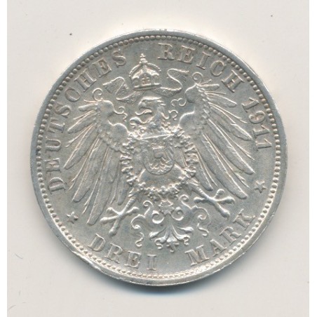 Allemagne - Wurtemberg - 3 Marks - 1911 F